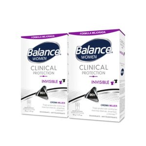 DESODORANTE CREMA BALANCE CLINICAL INVISIBLE MUJER CAJA 2X50G P.ESPECIAL