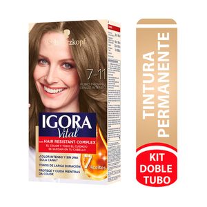 TINTURA IGORA VITAL KIT 7-11 RUBIO MEDIANO CENIZO CAJA 2 X 50ML