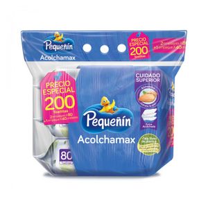 TOALLAS HUMEDAS PEQUEÑIN  ACOLCHAMAX ESTUCHE 2 X 80 + 40 UNDS