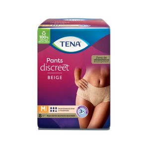 ROPA INTERIOR TENA PANTS DISCREET NUDE TALLA M BOLSA X 8 UNDS