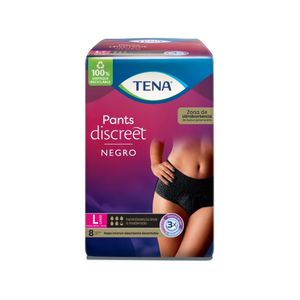 ROPA INTERIOR TENA PANTS DISCREET BLACK TALLA L BOLSA X 8 UNDS