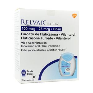 RELVAR ELLIPTA (RG) POLVO PARA INHALACION 100/25 MCG CAJA 30 DOSIS