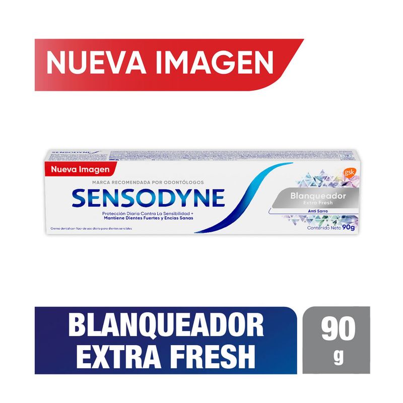 CREMA DENTAL SENSODYNE BLANQUEADOR EXTRA FR CAJA 90 G - Farmacia Paste ...