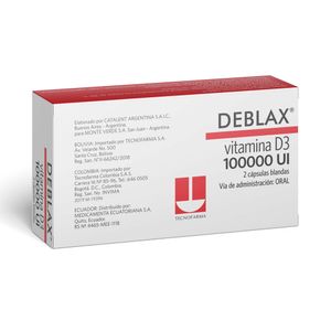 DEBLAXDEBLAX VITAMINA D3 CAPSULAS 100000 UI CAJA X 2 UNDS