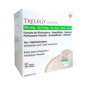 TRELEGY ELLIPTA INHALADOR 100MCG/62.5MCG/25MCG CAJA 30 DOSIS
