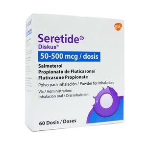 SERETIDE DISKUS (RG) POLVO PARA INHALACION 50/500 MCG CAJA 60 DOSIS