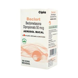 BECLORT AEROSOL BUCAL 50 MCG CAJA 200 DOSIS