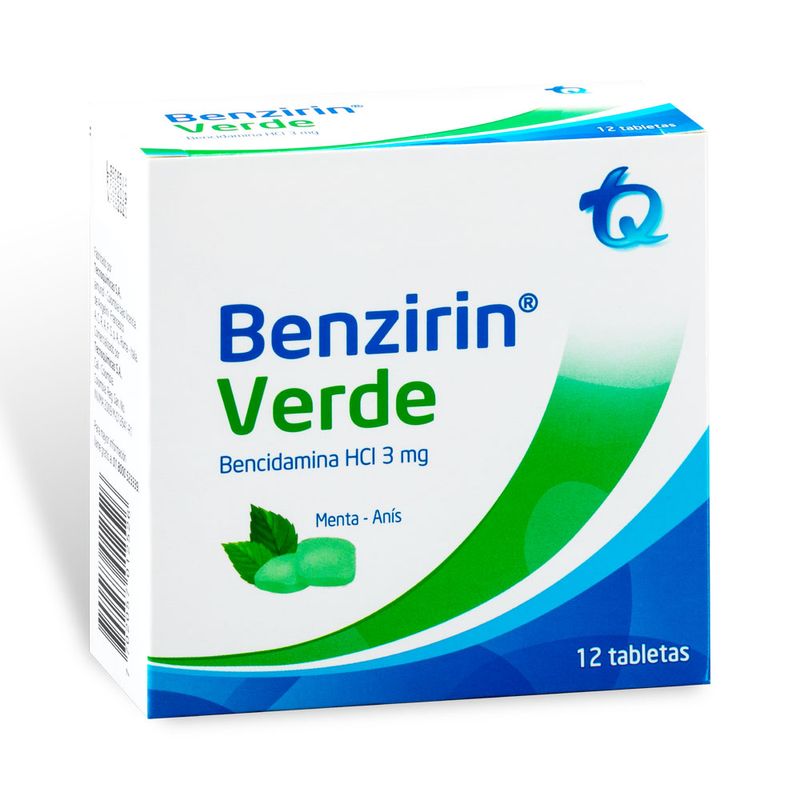 BENZIRIN VERDE T. MASTICABLES 3 MG MENTAANÍS Farmacia Pasteur