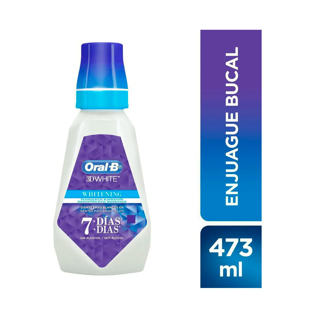 ENJUAGUE ORAL B 3D WHITE FRASCO 473 ML Farmacia Pasteur