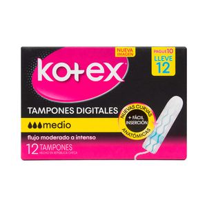TAMPONES DIGITALES KOTEX MEDIO CAJA X 12 UNDS