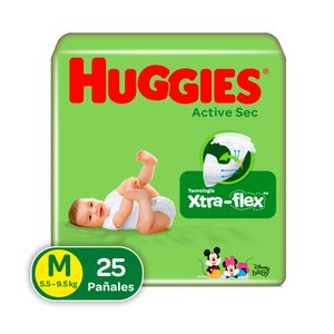 PAÑALES HUGGIES ACTIVE SEC ETAPA 3 BOLSA X 25 UNDS