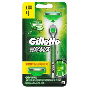MAQUINA DE AFEITAR GILLETTE M3 AQUAGRIP SENSITIVE X 1 UND