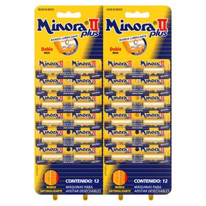 MAQUINA DE AFEITAR MINORA-II (DESECHABLE) DISPLAY X 1 UND
