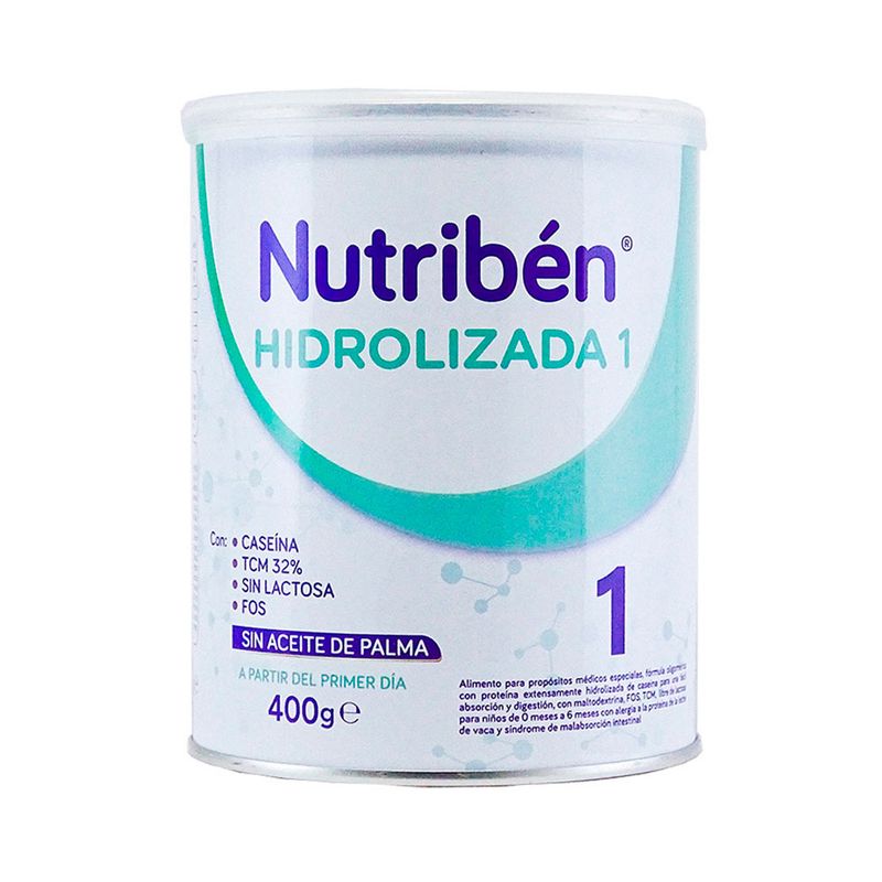 NUTRIBEN HIDROLIZADA 1 POLVO LATA 400 G - Farmacia Pasteur - Medicamentos y  cuidado personal