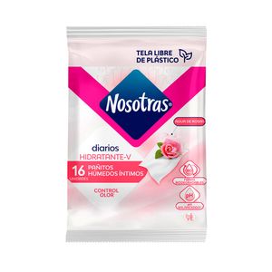 PAÑITOS NOSOTRAS AGUA DE ROSAS BOLSA X 16 UNDS