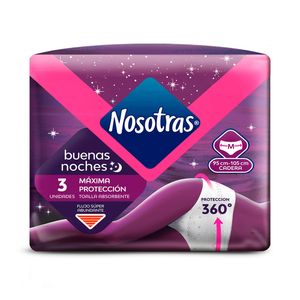 TOALLAS NOSOTRAS ABSORBENTES TALLA M BOLSA X 3 UND