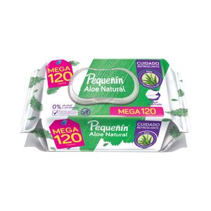 PAÑITOS HUMEDOS PEQUEÑIN ALOE VERA BOLSA X 120 UNDS