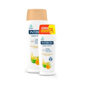 JABON INTIMO INTIBON VINAGRE Y CALENDULA FRASCO 210G+120G