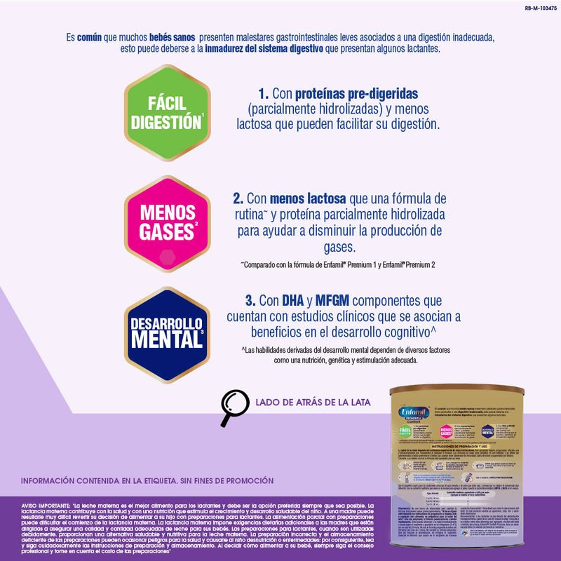 Leche de fórmula en polvo Mead Johnson Enfamil Premium Confort 1 en lata 2  unidades de