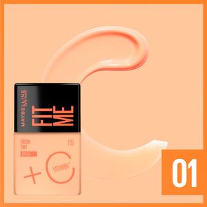 BASE LIQUIDA MAYBELLINE FIT ME FRESH TINT SPF 50 TONO 01 FRASCO GOTERO 30 ML