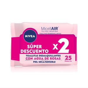 TOALLITAS AGUA DE ROSAS NIVEA OFERTA 2 X 25 UNDS