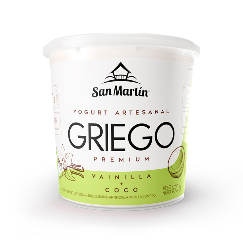 YOGURT GRIEGO SAN MARTIN VAINILLA - COCO 150 G