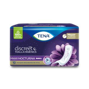 TOALLAS TENA DISCREET MAXI NIGHT BOLSA X 10 UNDS
