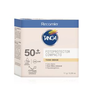 BLOQUEADOR FACIALTANGA COMPACTO BEIGE SPF 50 FRASCO 11 G