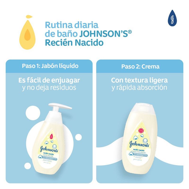 CREMA LIQUIDA JOHNSON BABY RECIEN NACIDO FRASCO 200 ML - Farmacia Past -  Medicamentos y cuidado personal