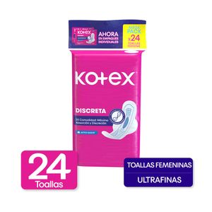 TOALLAS KOTEX ULTRAFINA TELA ALAS PAQUETE X 24 UNDS