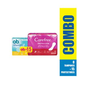 TAMPONES OB ORIGINAL MEDIO X 8+CAREFREE CAJA X 15 UNDS