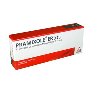 PRAMIXOLE ER(RG) TABLETA 0.75 MG CAJA X 10 UNDS