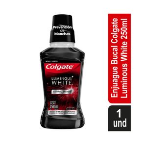ENJUAGUE BUCAL COLGATE LUMINOUS WHITE CARBON FRASCO 250 ML