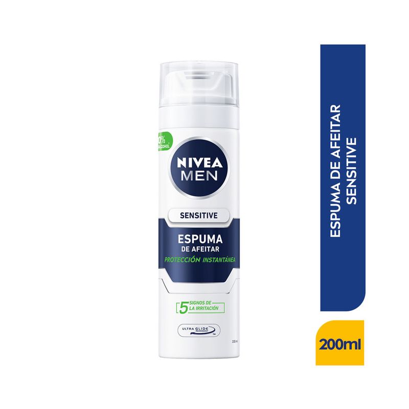 ESPUMA AFEITAR NIVEA MEN SENSITIVE FRASCO 200 ML - Farmacia Pasteur -  Medicamentos y cuidado personal