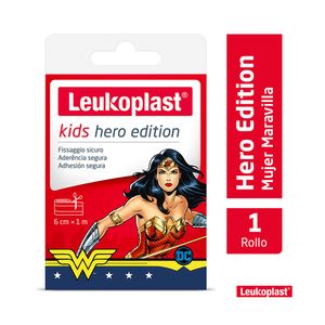 CURAS LEUKOPLAST NIÑ MUJER MARAVILLA CAJA 6 CM X 1 M