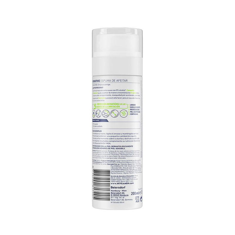 Nivea Men Sensitive Espuma de Afeitar - Frasco de 200 ml