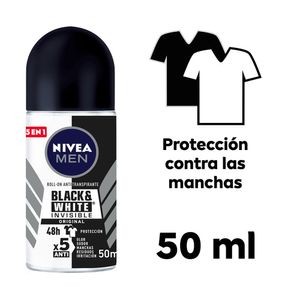 DESODORANTE NIVEA BLACK WHITE MASCULINO ROLLON 50 ML