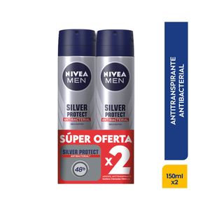 DESODORANTE NIVEA SILVER SPRAY X 2 UNDS
