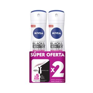 DESODORANTE NIVEA INVISIBLE B/W FEMENINO SPRAY X 2 UNDS