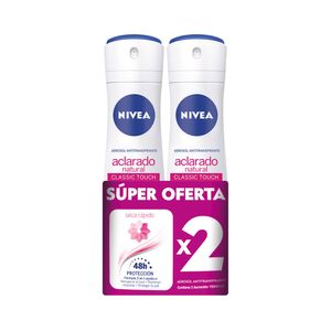 DESODORANTE NIVEA ACLARADO NATURAL P.E SPRAY 2 X 150ML