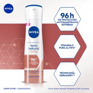 DESODORANTE NIVEA CLINICAL TONO NATURAL AEROSOL 150 ML