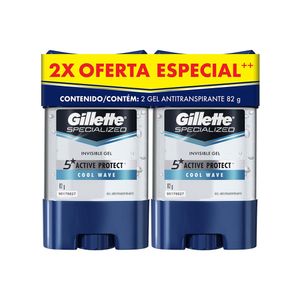 DESODORANTE GEL GILLETTE ENDURANCE CW P.E BARRA 2 X 85 G