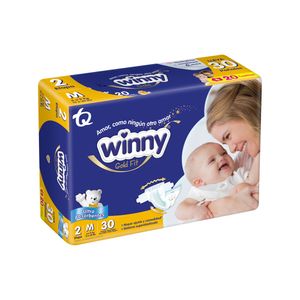 PAÑALES WINNY GOLD ET 2 +TOALLI AVENA BOLSA X 30 UNDS + 20 UNDS