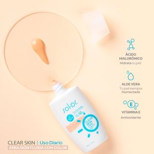 SOLOR CLEAR SKIN COLOR PROTECTOR SOLAR SPF 50+ FRASCO 50 ML