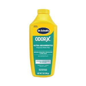 DR SCHOLL´S POLVOS PARA PIES ULTRA ABSORBENTES ODOR-X FRASCO 198 G