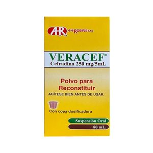 VERACEF SUSPENSION 250 MG CAJA 80 ML
