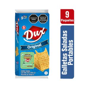 GALLETA DUX ORIGINAL SALADAS 27.8 G BOLSA X 3 UND