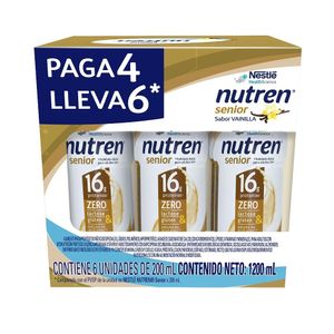 NUTREN SENIOR LIQUIDO 200ML VAINILLA CAJA PAGUE 4 LLEVE 6