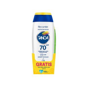 BLOQUEADOR SPF 70 CREMA + GRATIS GEL FRASCO 220 ML + 130 ML