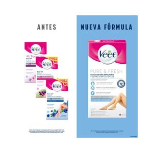 BANDAS DEPILATORIAS VEET PIERNAS Y CUERPO PIEL SENSIBLE CAJA X 12 UNDS